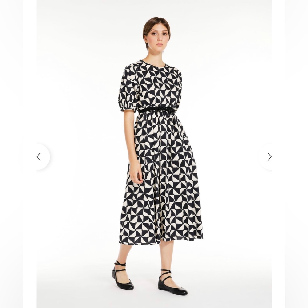 MAXMARA NWT!! Cotton Midi Beaded dress 8 42 max mara